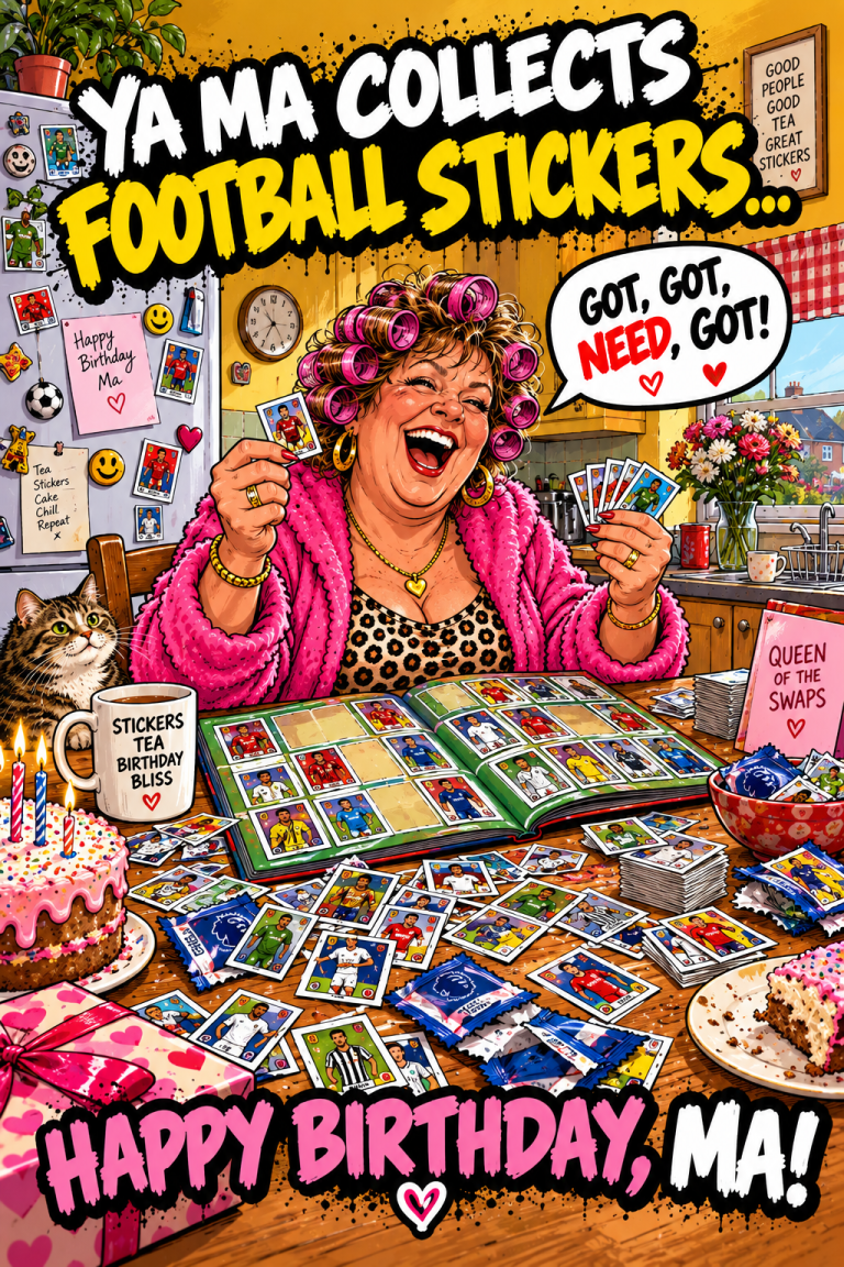 Ya Ma Collects Football Stickers
